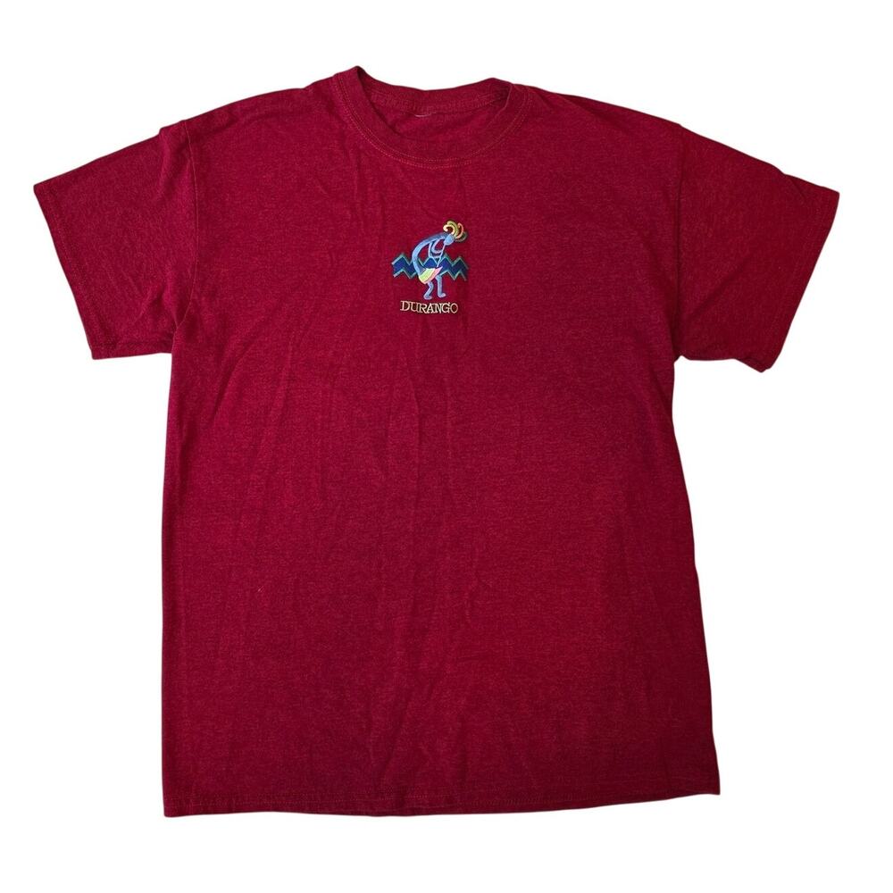 Red Southwest Durango Kokopelli Graphic Tee Desertcore Embroidery Colorful Men S
